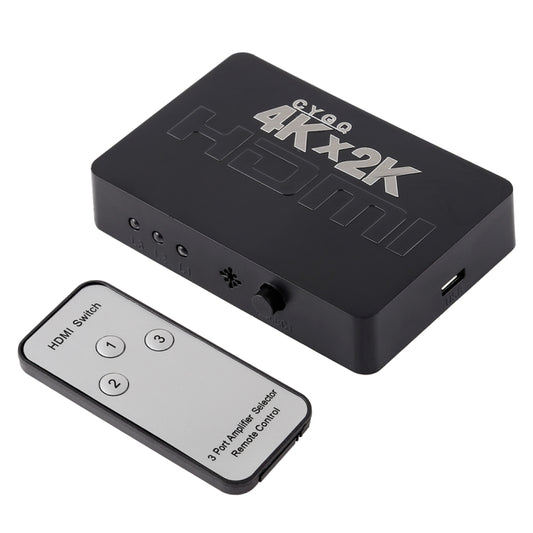 4K 3 Ports HDMI Switch with Remote Control - Switch by buy2fix | Online Shopping UK | buy2fix