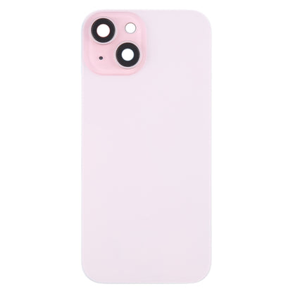 For iPhone 15 Plus Battery Back Cover with Camera Lens Cover + MagSafe Magnet(Pink) - Back Cover by buy2fix | Online Shopping UK | buy2fix