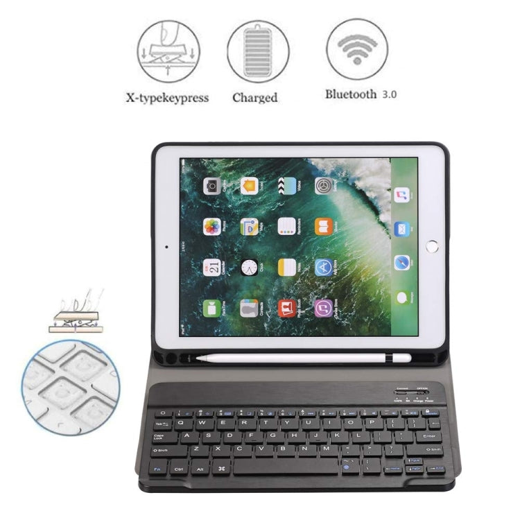 Detachable Bluetooth Keyboard + Horizontal Flip Leather Tablet Case with Holder & Pencil Holder for iPad Pro 9.7 inch, iPad Air, iPad Air 2, iPad 9.7 inch (2017), iPad 9.7 inch (2018) (Blue) - For iPad Pro by buy2fix | Online Shopping UK | buy2fix