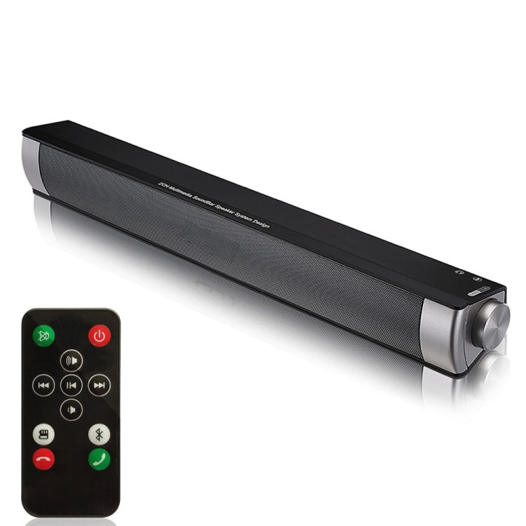 Soundbar LP-08 CE0152 USB MP3 Player 2.1CH Bluetooth Wireless Sound Bar Speaker with Remote Control (Black Black) - Desktop Speaker by buy2fix | Online Shopping UK | buy2fix