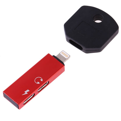 RC16 Dual 8 Pin Female to 8 Pin Male Key Shape Mini Portable Audio & Charge Adapter(Red) - Converter & Adapter by buy2fix | Online Shopping UK | buy2fix