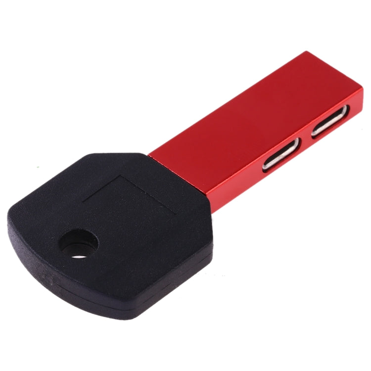 RC16 Dual 8 Pin Female to 8 Pin Male Key Shape Mini Portable Audio & Charge Adapter(Red) - Converter & Adapter by buy2fix | Online Shopping UK | buy2fix