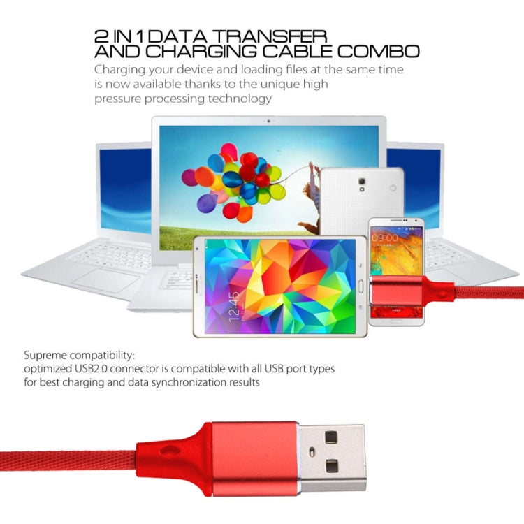 1m 2A USB to 8 Pin Nylon Weave Style Data Sync Charging Cable(Red) - Normal Style Cable by buy2fix | Online Shopping UK | buy2fix