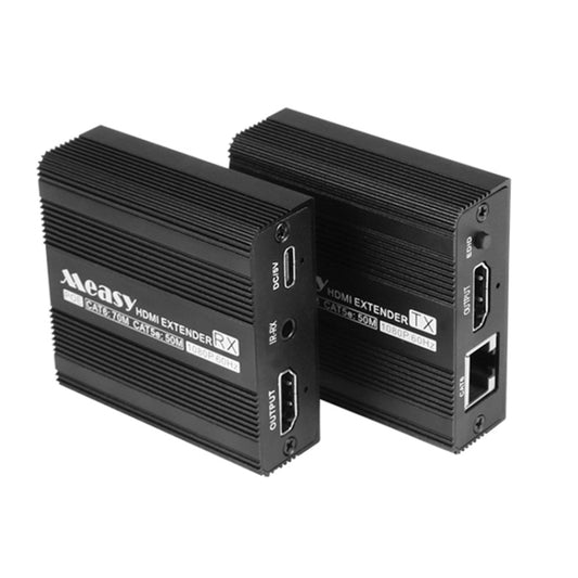 Measy ET100 HDMI Extender Transmitter + Receiver Converter Ethernet Cable, Transmission Distance: 70m (EU Plug) - VGA Extender by Measy | Online Shopping UK | buy2fix