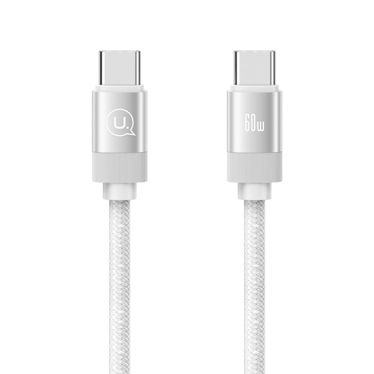 USAMS US-SJ704 Type-C to Type-C 60W Fast Charge Magnetic Data Cable, Length: 1m (Silver) - USB-C & Type-C Cable by USAMS | Online Shopping UK | buy2fix