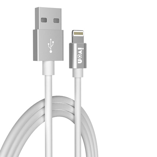 IVON CA73 2.4A 8 Pin Fast Charging Data Cable, Length: 2m(White) - Normal Style Cable by IVON | Online Shopping UK | buy2fix