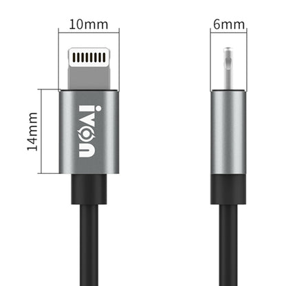 IVON CA73 2.4A 8 Pin Fast Charging Data Cable, Length: 2m(White) - Normal Style Cable by IVON | Online Shopping UK | buy2fix