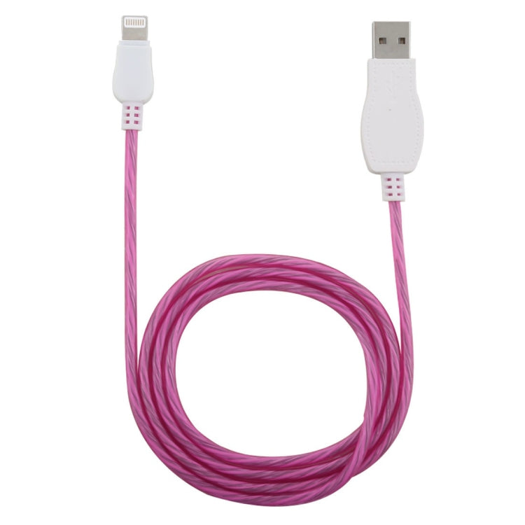 LED Flowing Light 1m USB to 8 Pin Data Sync Charge Cable for iPhone, iPad(Magenta) - Normal Style Cable by buy2fix | Online Shopping UK | buy2fix