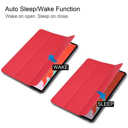 Custer Texture Horizontal Flip PU Leather Case for iPad Air 13 2024 / iPad Pro 12.9 inch (2018), with Three-folding Holder & Sleep / Wake-up Function(Red) - iPad Pro 12.9 (2018) Cases by buy2fix | Online Shopping UK | buy2fix