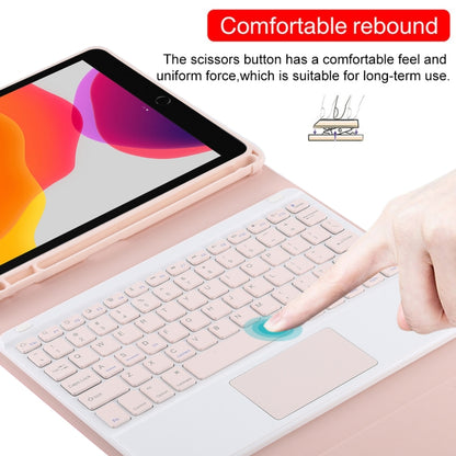 TG-102BC Detachable Bluetooth Pink Keyboard + Microfiber Leather Tablet Case for iPad 10.2 inch / iPad Air (2019), with Touch Pad & Pen Slot & Holder(Pink) - For iPad Air by buy2fix | Online Shopping UK | buy2fix