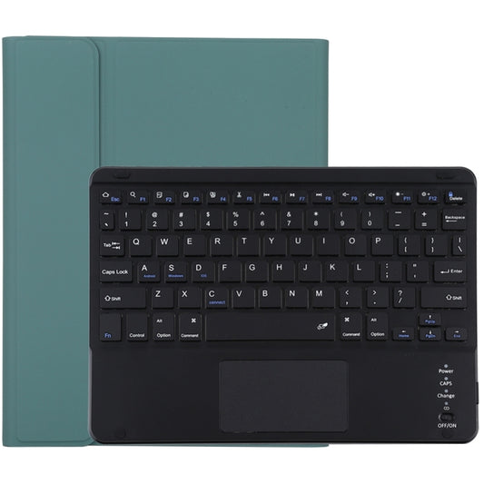 TG109BC Detachable Bluetooth Black Keyboard + Microfiber Leather Tablet Case for iPad Air 2020, with Touch Pad & Pen Slot & Holder (Dark Green) - For iPad Air by buy2fix | Online Shopping UK | buy2fix