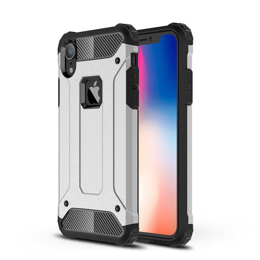 For iPhone XR TPU + PC Armor Combination Back Cover Case(Silver) - More iPhone Cases by buy2fix | Online Shopping UK | buy2fix