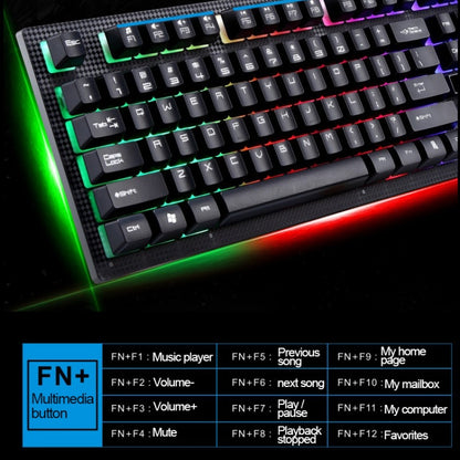 ZGB G20 1600 DPI Professional Wired Glowing Mechanical Feel Suspension Keyboard + Optical Mouse Kit for Laptop, PC(Black) - Wired Keyboard by buy2fix | Online Shopping UK | buy2fix