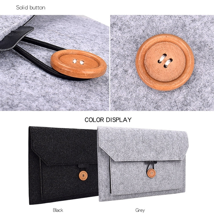 ND06 Multi-purpose Felt Button Laptop Inner Bag for 15.4 inch Laptop(Black) - 15 inch by buy2fix | Online Shopping UK | buy2fix