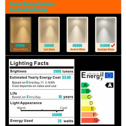 MANTOO PGL25 25W 120V 5500K 2990LM LED Light Bulb for Photography Lighting - LED Blubs & Tubes by MANTOO | Online Shopping UK | buy2fix