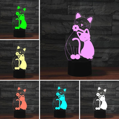 Cat Shape 3D Colorful LED Vision Light Table Lamp, 16 Colors Remote Control Version - Novelty Lighting by buy2fix | Online Shopping UK | buy2fix