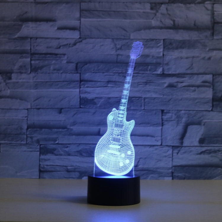 Guitar Shape 3D Colorful LED Vision Light Table Lamp, Charging Touch Version - Novelty Lighting by buy2fix | Online Shopping UK | buy2fix