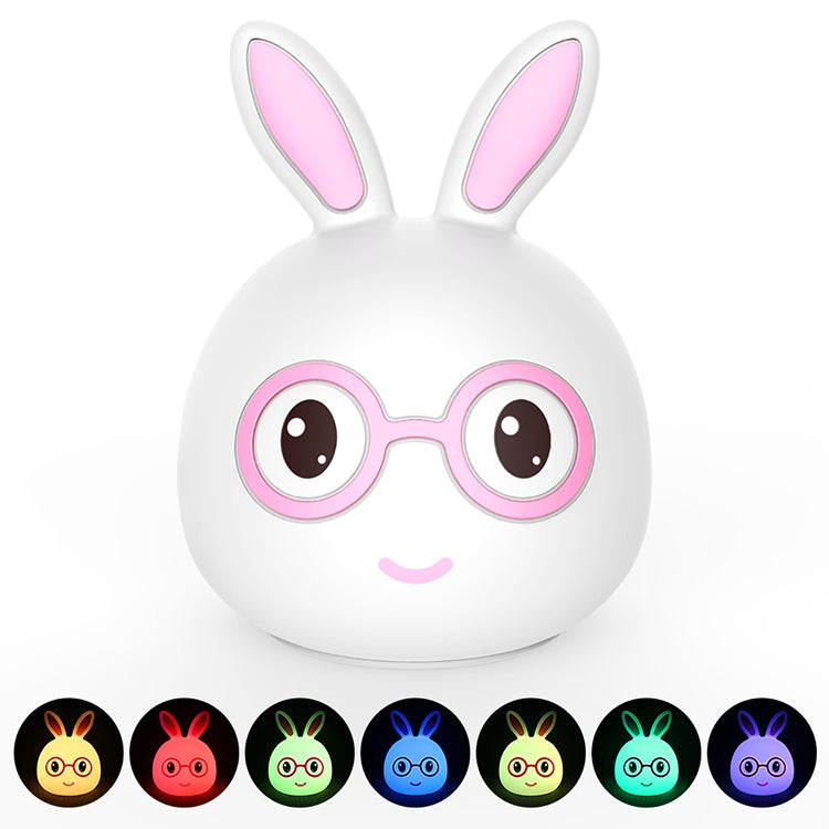 Smiling Rabbit Creative Touch 3D LED Decorative Night Light, USB Charging Version (Pink) - Night Lights by buy2fix | Online Shopping UK | buy2fix