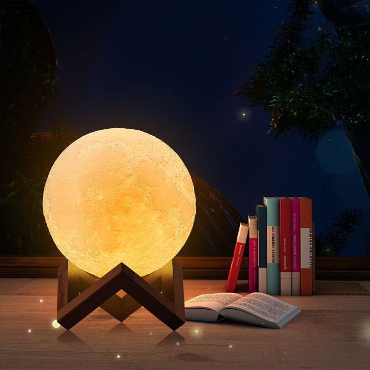 YouOKLight YK2302 15cm Touch Control 3D Print Moon Lamp, USB Charging 16-Color Dimming LED Night Light with Remote Control & Wooden Holder - Night Lights by youOKLight | Online Shopping UK | buy2fix