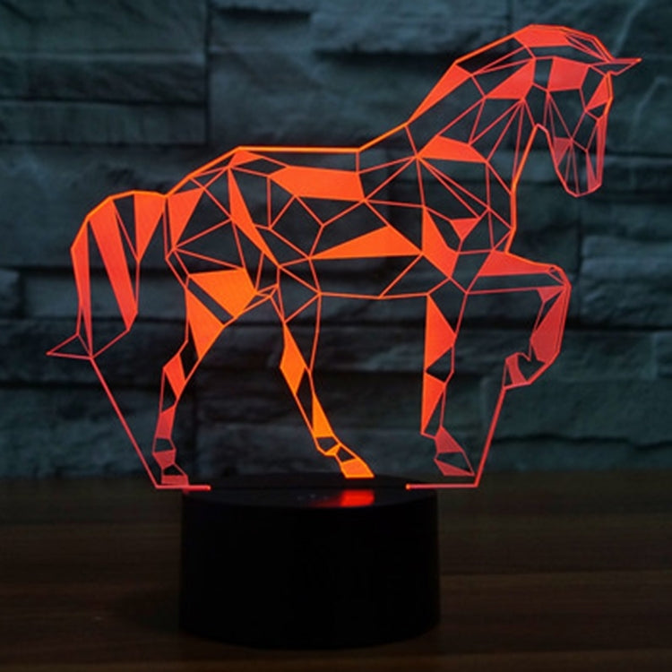 Horse Shape 3D Touch Switch Control LED Light , 7 Color Discoloration Creative Visual Stereo Lamp Desk Lamp Night Light - Novelty Lighting by buy2fix | Online Shopping UK | buy2fix