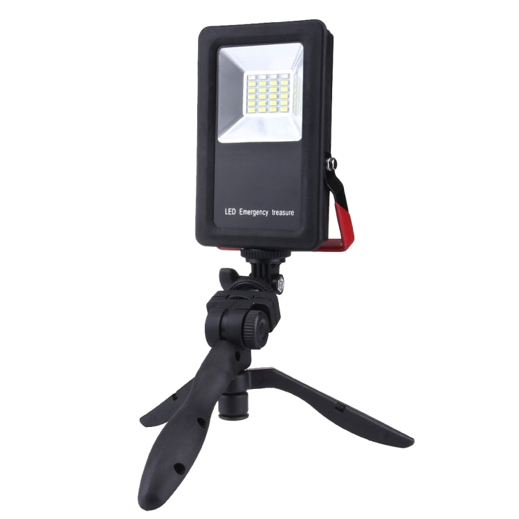 30W IP65 Waterproof USB Charging Floodlight, 24 LEDs SMD5730 2400LM 6000-6500K Red and Blue Light Flashing Warning Lights Portable with Holder - Floodlights by buy2fix | Online Shopping UK | buy2fix