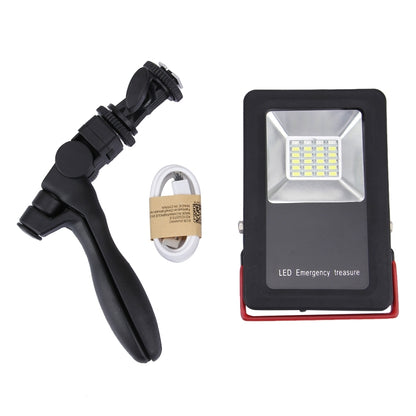 30W IP65 Waterproof USB Charging Floodlight, 24 LEDs SMD5730 2400LM 6000-6500K Red and Blue Light Flashing Warning Lights Portable with Holder - Floodlights by buy2fix | Online Shopping UK | buy2fix