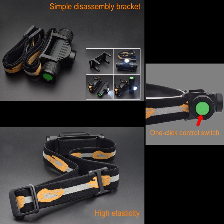 D20 5W XML-2 IPX6 Waterproof Headband Light, 1200 LM USB Charging Rotate Focus Outdoor LED Headlight - Headlamp by buy2fix | Online Shopping UK | buy2fix