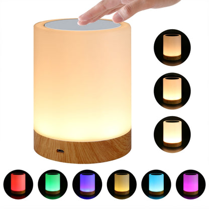 Colorful Creative Wood Grain Charging Night Light Touch Atmosphere Light - Night Lights by buy2fix | Online Shopping UK | buy2fix