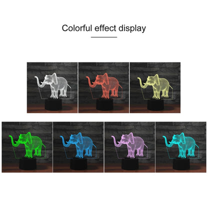 Elephant Shape 3D Colorful LED Vision Light Table Lamp, USB & Battery Version - Novelty Lighting by buy2fix | Online Shopping UK | buy2fix