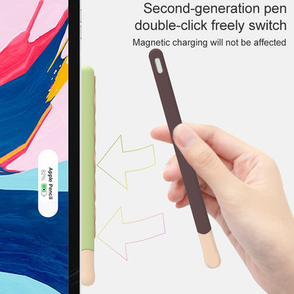 LOVE MEI For Apple Pencil 1 Stripe Design Stylus Pen Silicone Protective Case Cover(Black) - Pencil Accessories by LOVE MEI | Online Shopping UK | buy2fix