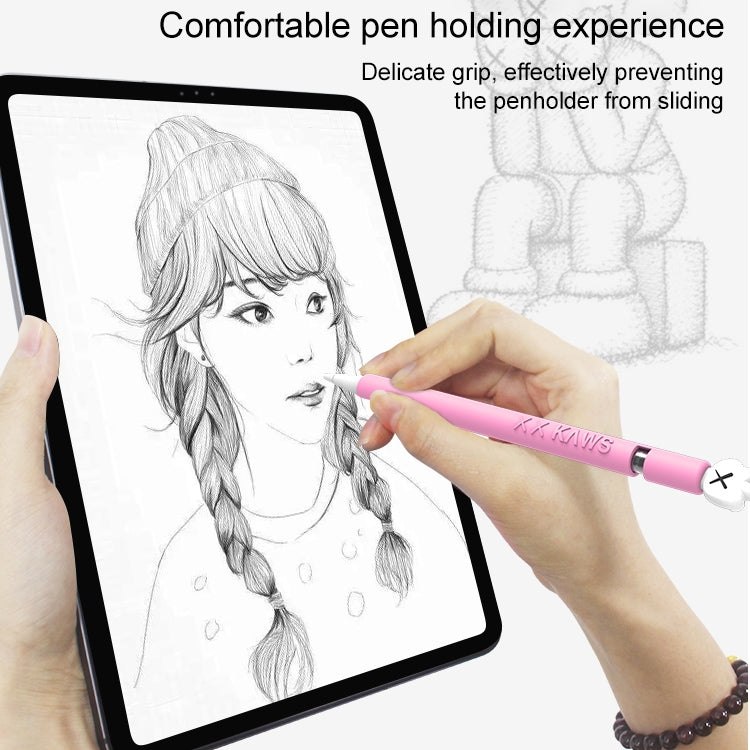 LOVE MEI For Apple Pencil 2 Middle Finger Shape Stylus Pen Silicone Protective Case Cover (Black) - Pencil Accessories by LOVE MEI | Online Shopping UK | buy2fix