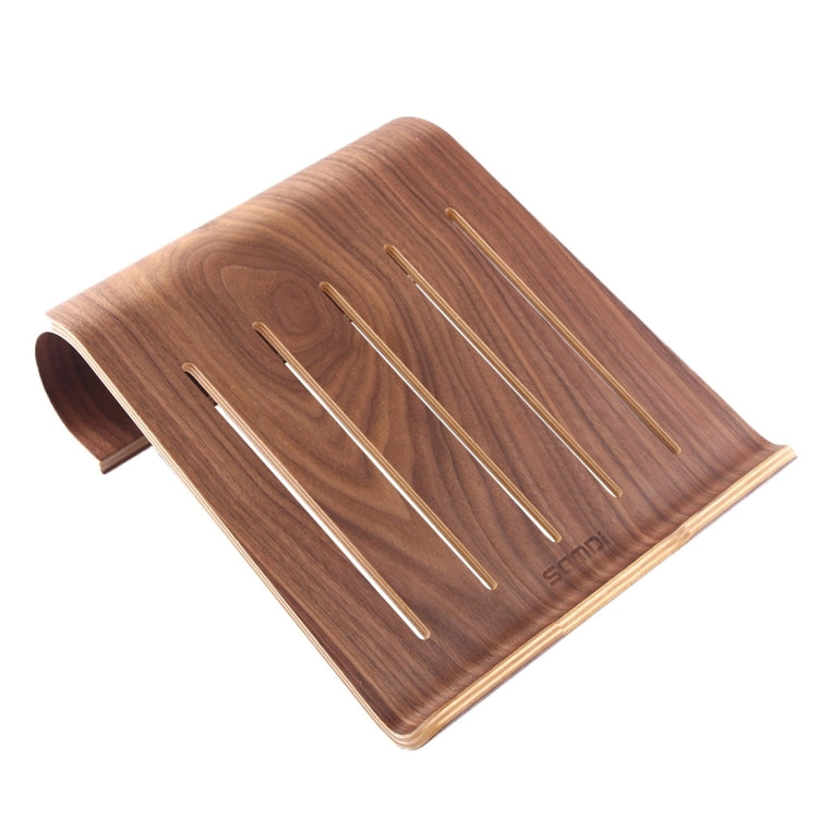 SamDi Artistic Wood Grain Walnut Desktop Heat Radiation Holder Stand Cradle, For iPad, Tablet, Notebook(Coffee) - MacBook Holder by buy2fix | Online Shopping UK | buy2fix