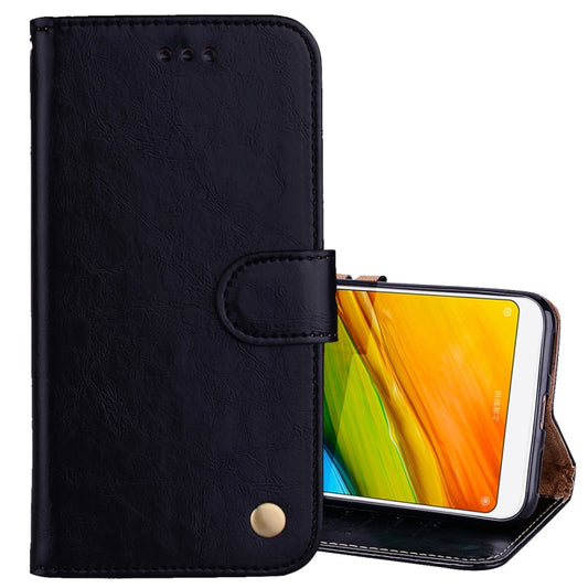 For Xiaomi Redmi 5 Oil Wax Texture Horizontal Flip Leather Case with Holder & Card Slots & Wallet(Black) - Xiaomi Cases by buy2fix | Online Shopping UK | buy2fix