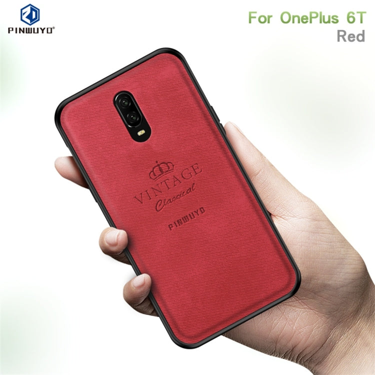 PINWUYO Shockproof Waterproof Full Coverage PC + TPU + Skin Protective Case for One Plus 6T (Red) - More Brand by PINWUYO | Online Shopping UK | buy2fix