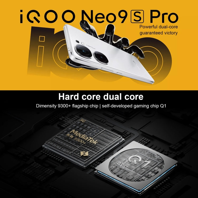 vivo iQOO Neo9S Pro, Dual Back Cameras, 16GB+1TB, Face ID / Fingerprint Identification, 6.78 inch Android 14 OriginOS 4 Dimensity 9300+ Octa Core, OTG, NFC, Network: 5G, Support Google Play (Black) - vivo by vivo | Online Shopping UK | buy2fix