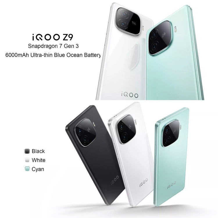 vivo iQOO Z9, Dual Back Cameras, 8GB+128GB, Face ID Screen Fingerprint Identification, 6.78 inch Android 14.0 OriginOS 4 Snapdragon 7 Gen 3 Octa Core 2.63GHz, OTG, NFC, Network: 5G, Support Google Play (Mint Green) - vivo by vivo | Online Shopping UK | buy2fix