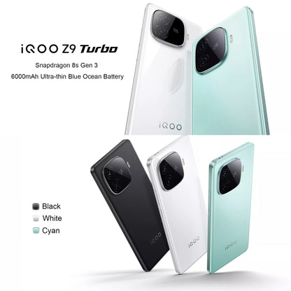 vivo iQOO Z9 Turbo, Dual Back Cameras, 12GB+256GB, Face ID Screen Fingerprint Identification, 6.78 inch Android 14.0 OriginOS 4 Snapdragon 8s Gen 3 Octa Core 3.0GHz, OTG, NFC, Network: 5G, Support Google Play (Black) - vivo by vivo | Online Shopping UK | buy2fix