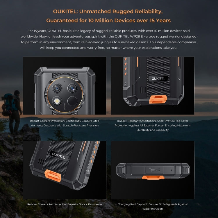 [HK Warehouse] Oukitel WP28 E IP68/IP69K Rugged Phone, 4GB+64GB, 6.52 inch Unisoc T606 Octa-core, NFC, OTG, Network: 4G (Grey) - Other by OUKITEL | Online Shopping UK | buy2fix