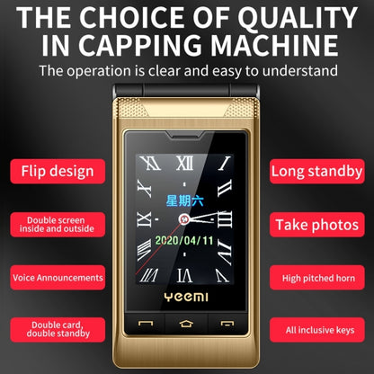 Mafam F10 Dual-screen Flip Phone, 2.8 inch  + 2.4 inch, 5900mAh Battery, Support FM, SOS, GSM, Family Number, Big Keys, Dual SIM (Gold) - Others by buy2fix | Online Shopping UK | buy2fix