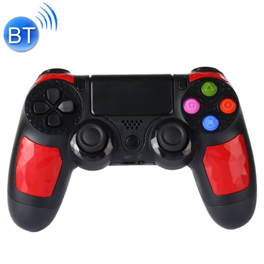 Wireless Bluetooth Diamond Texture Shock Touch Plate Game Handle Controller with Smart Indicator for Sony PS4(Red) - Gamepads by buy2fix | Online Shopping UK | buy2fix