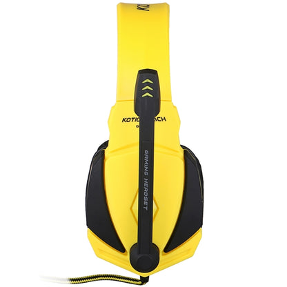 KOTION EACH G4000 USB Version Stereo Gaming Headphone Headset Headband with Microphone Volume Control LED Light for PC Gamer,Cable Length: About 2.2m(Black Yellow) - Multimedia Headset by KOTION EACH | Online Shopping UK | buy2fix