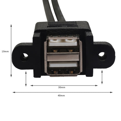 bk3507 Dual USB 2.0 Male to Dual USB Female Extension Cable with Fixing Hole, Length: 50cm - USB Cable by buy2fix | Online Shopping UK | buy2fix