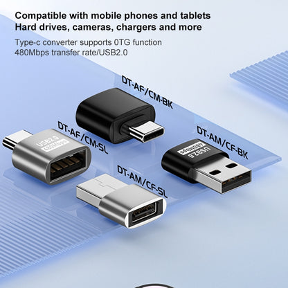 USB 2.0 Female to Type-C Male Adapter (Black) - Cable & Adapters by buy2fix | Online Shopping UK | buy2fix