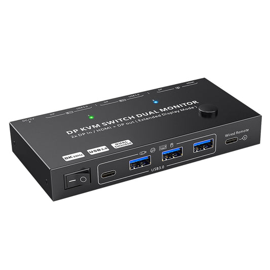 KC-KVM212DH 4K 60HZ USB3.0 DP Dual Display KVM Switcher with MST Dual Screen Extension Replication - Switch by buy2fix | Online Shopping UK | buy2fix