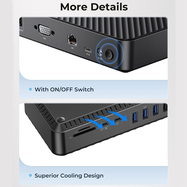 ORICO DKA20-BK-BP 10Gbps 20 in 1 Type-C 3.0 HUB Docking Station (UK Plug) - USB HUB by ORICO | Online Shopping UK | buy2fix