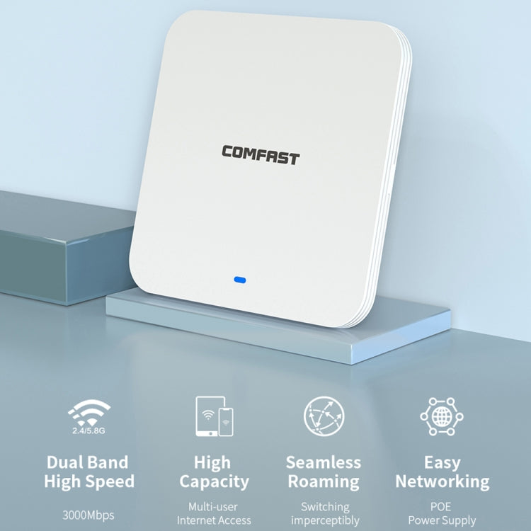 COMFAST CF-E395AX 3000Mbps WiFi6 2.4G & 5.8GHz Dual Band Indoor Wireless Ceiling AP - Wireless Routers by COMFAST | Online Shopping UK | buy2fix