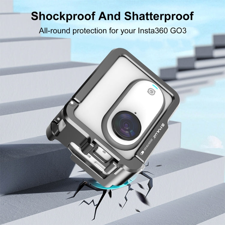 For Insta360 GO 3 PULUZ Camera Battery Case Aluminum Alloy Protective Frame (Black) - Mount & Holder by PULUZ | Online Shopping UK | buy2fix