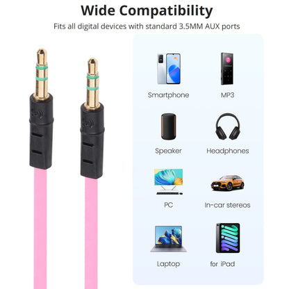 1m Noodle Style Aux Audio Cable 3.5mm Male to Male, Compatible with Phones, Tablets, Headphones, MP3 Player, Car/Home Stereo & More(Blue) - Cable & Splitter by buy2fix | Online Shopping UK | buy2fix