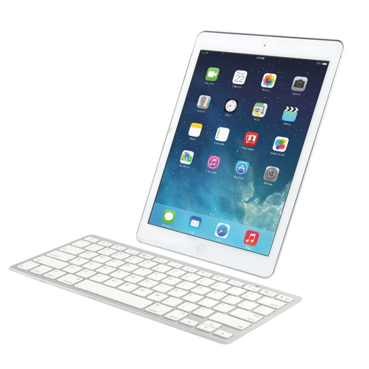 BK3001 Ultra-thin Bluetooth 3.0 ABS Keyboard for iPad Air 2 / iPAD Air / iPad 6 / iPad 5 / iPad mini 1 / 2 / 3 / New iPad (iPad 3) / iPad ,iPhone 4 & 4S / 3G,Sony PS3,Smart phones(White) - For iPad mini by buy2fix | Online Shopping UK | buy2fix