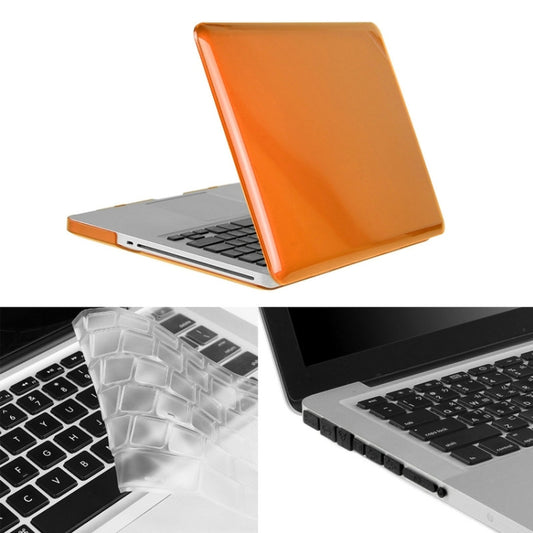 ENKAY for Macbook Pro 15.4 inch (US Version) / A1286 Hat-Prince 3 in 1 Crystal Hard Shell Plastic Protective Case with Keyboard Guard & Port Dust Plug(Orange) - MacBook Pro Cases by ENKAY | Online Shopping UK | buy2fix